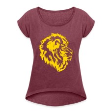 Women's T-Shirt with rolled up sleeves Lion